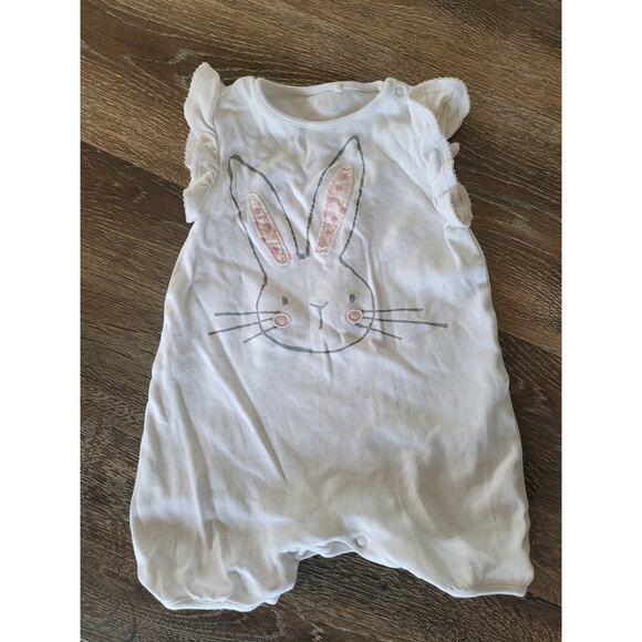 Next Baby Girl Bunny Romper - Size 1.5 -2‎ Years - Flutter Sleeves #8 - Picture 1 of 5